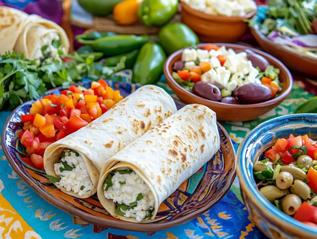 Different cottage cheese wrap recipes with vibrant, fresh fillings