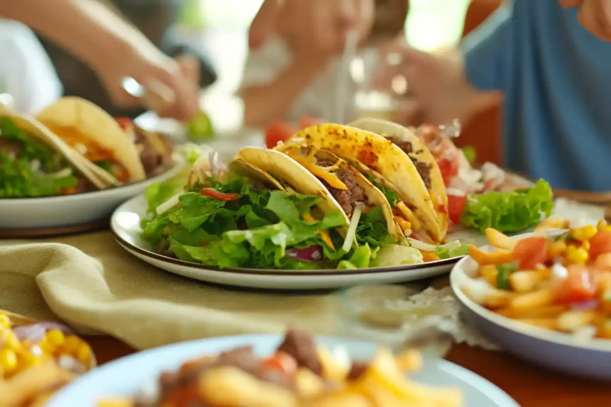Serving Big Mac Smash Burger Tacos onto a cozy family table plate