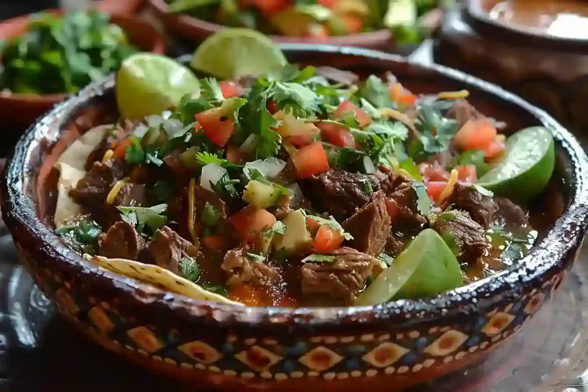 Garlic Butter Honey BBQ Beef Tacos plated with toppings