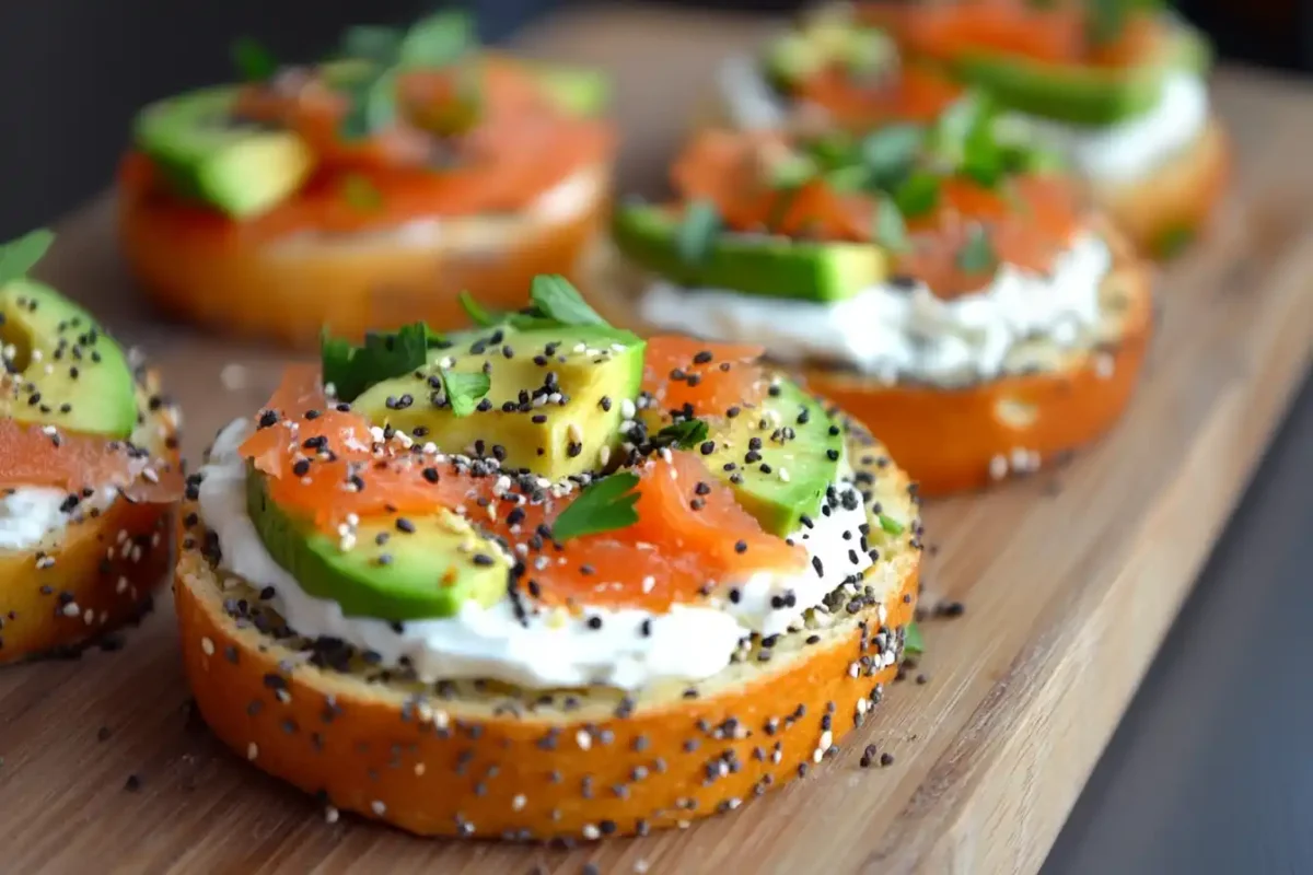 everything bagel recipe served with cream cheese and salmon