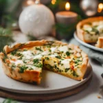Tortilla quiche bake recipe with cottage cheese on rustic plate