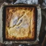 A perfectly baked kefir sheet cake with a golden crust