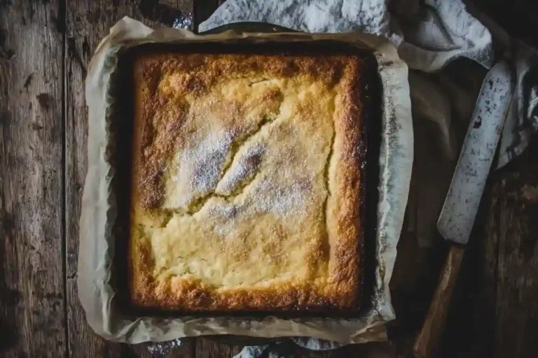A perfectly baked kefir sheet cake with a golden crust