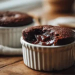 Two ramekins of melty dessert for two with gooey centers