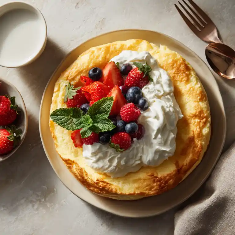 Cloud Bread Melty Cake serving with whipped cream