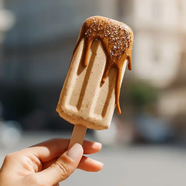 Dalgona Coffee Popsicle served on summer day