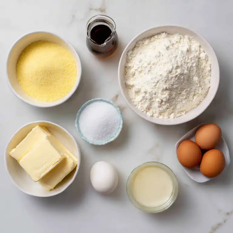 Gooey Butter Cake Bars ingredients laid out