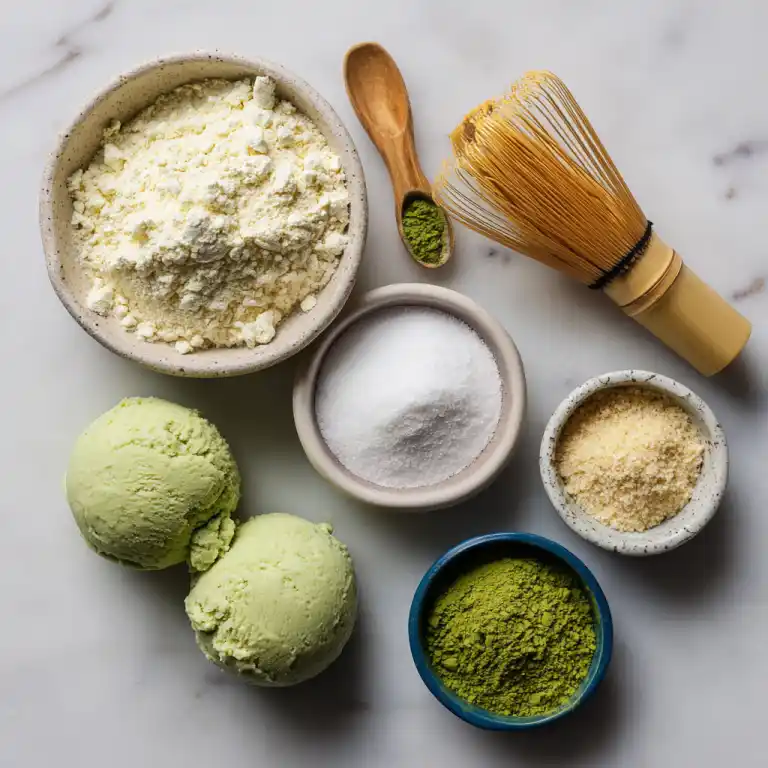 Matcha Mochi Ice Cream Ingredients Display