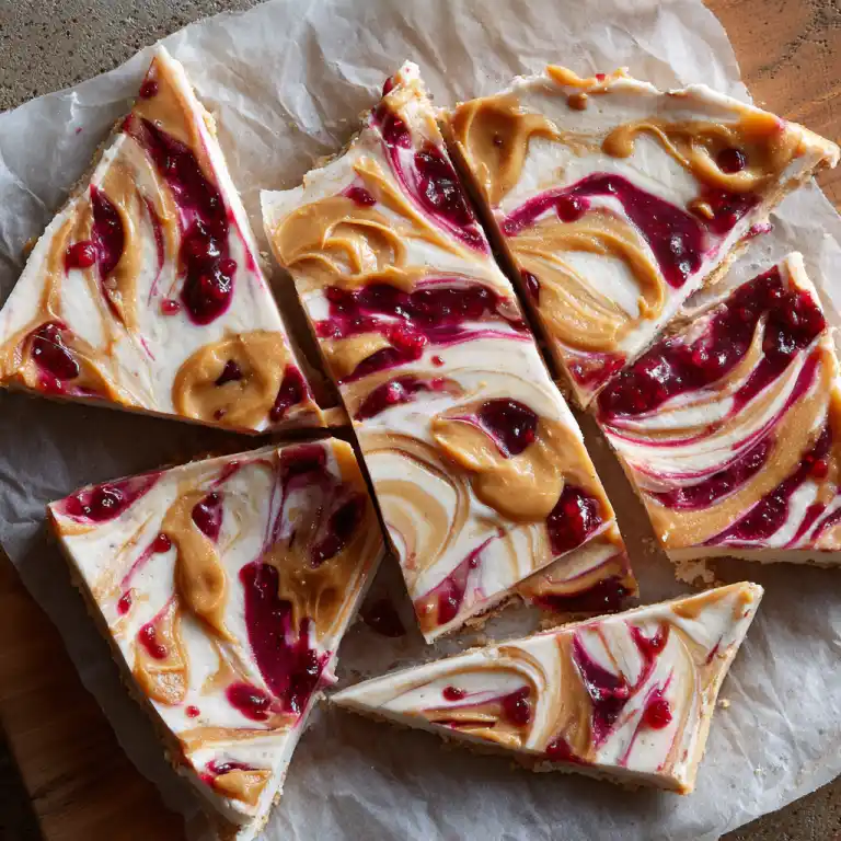 Peanut Butter & Jelly Frozen Yogurt Bark