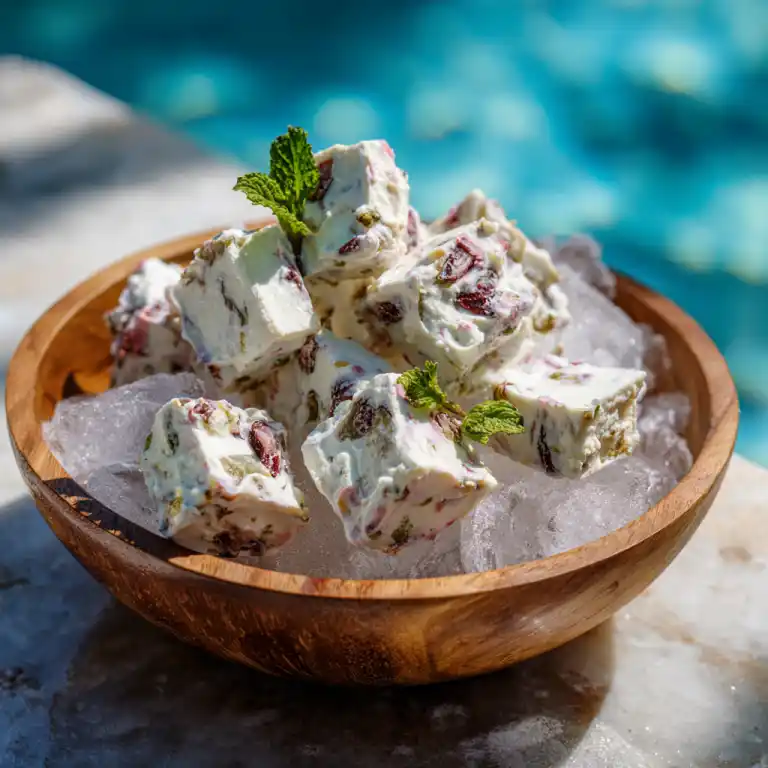 serving frozen yogurt bark