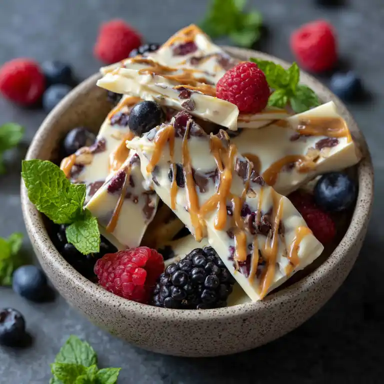 Serving Peanut Butter & Jelly Frozen Yogurt Bark