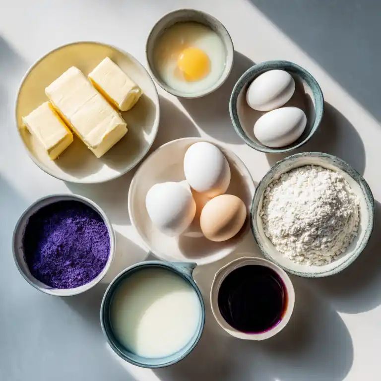 Ingredients for Ube Tres Leches Cake recipe