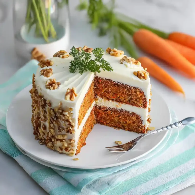 Classic carrot cake recipe with cream cheese frosting