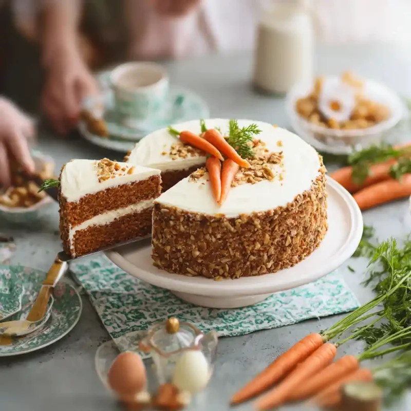 Serving classic carrot cake recipe