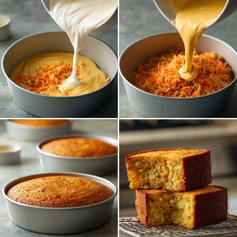 Steps for classic carrot cake recipe